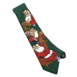 Christmas Hallmark Tie Santa Claus Holiday Novelty Necktie SpecialTies 56" Green